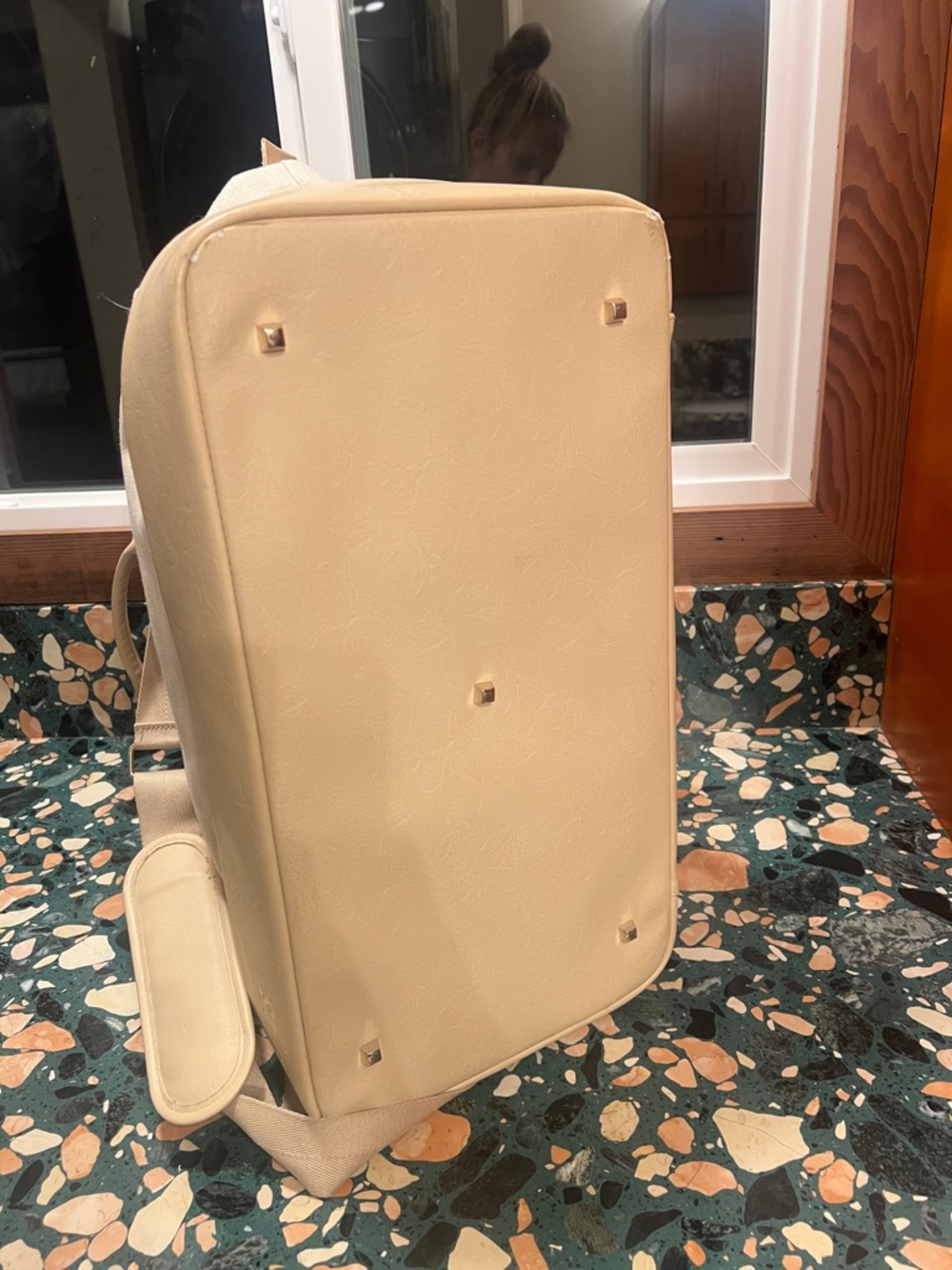 BEIS Beige and Cream Travel Duffel Bag - Picture 7 of 11